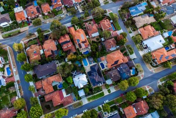 aerial view of houses