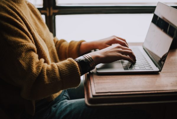 woman working with a laptop