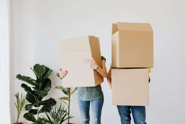 couple holding boxes