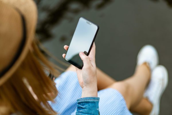 lady looking at her phone