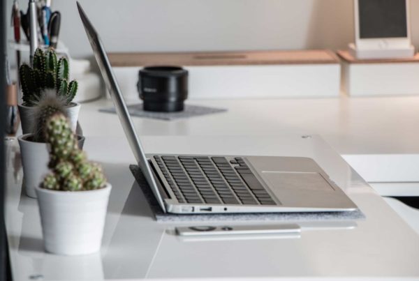 laptop on a desk